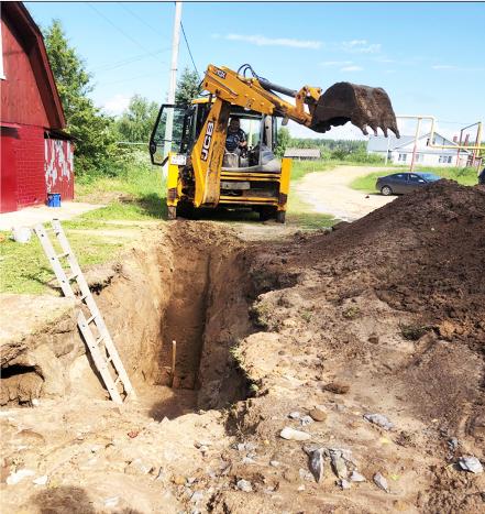 Разработка траншеи сетей водоотведения